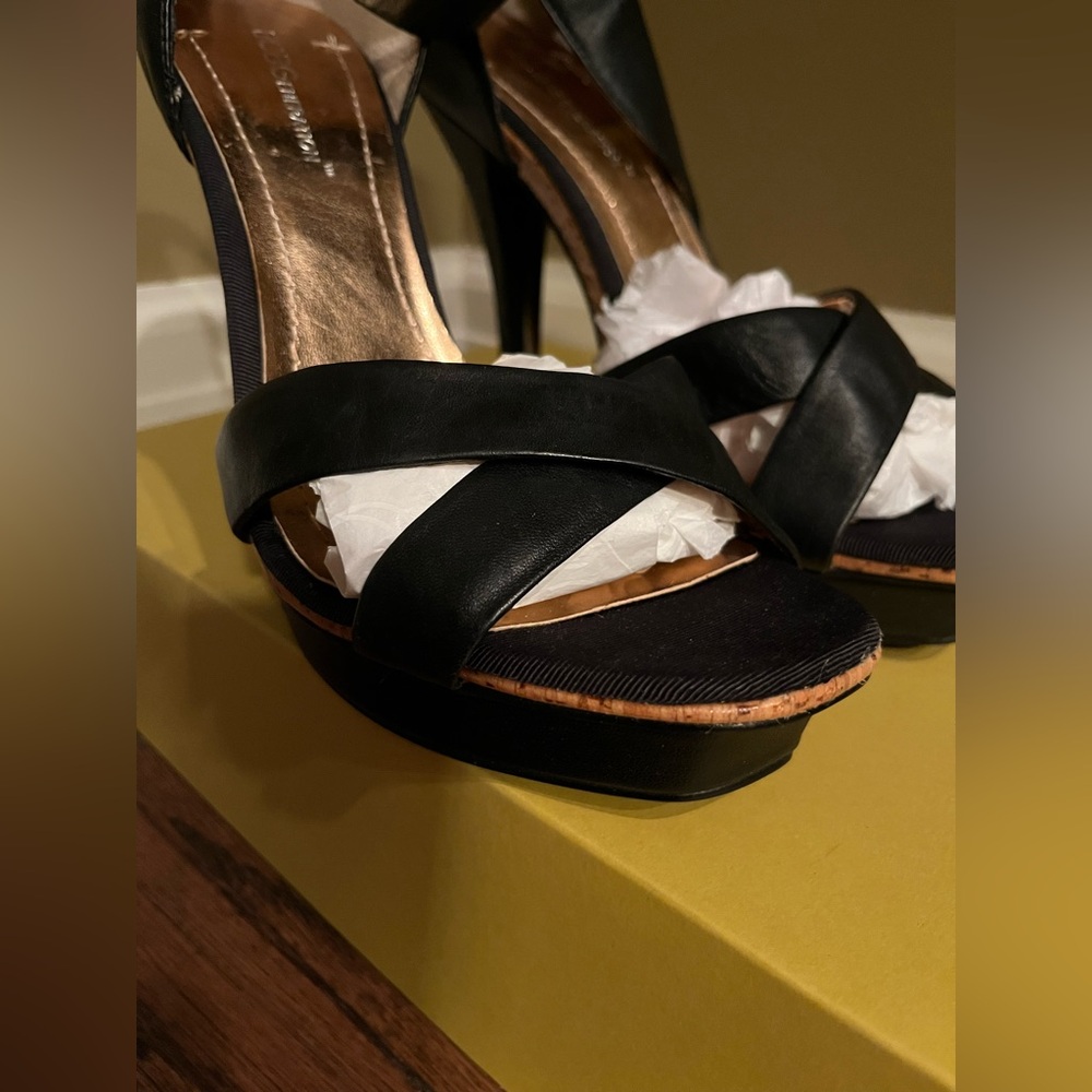 Nwob Bcbgeneration Black Platform Ankle Strap Hee… - image 4